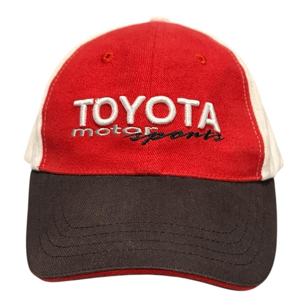 Toyota Motorsports Hat Cap Strap Back One Size Red Black Embroidered Racing Mens